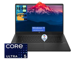 HP 17 Laptop, 17.3" HD+ (1600*900) Display, Intel Core Ultra 5 225U 12 cores Processor, Intel Graphics, 32GB DDR5 512GB PCIe SSD, Wi-Fi 6, Windows 11 Pro HP 17 Laptop, 17.3" HD+ (1600*900) Display, Intel Core Ultra 5 225U 12 cores Processor, Intel Graphics, 32GB DDR5 512GB PCIe SSD, Wi-Fi 6, Windows 11 Pro