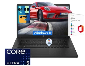 HP 17 Laptop, 17.3" HD+ (1600*900) Display, Intel Core Ultra 5 225U 12 cores Processor, Intel Graphics, 64GB DDR5 4TB PCIe SSD, Wi-Fi 6, Windows 11, Office 2021 License HP 17 Laptop, 17.3" HD+ (1600*900) Display, Intel Core Ultra 5 225U 12 cores Processor, Intel Graphics, 64GB DDR5 4TB PCIe SSD, Wi-Fi 6, Windows 11, Office 2021 License