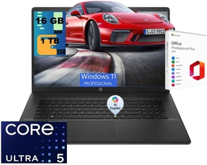 HP 17 Laptop, 17.3" HD+ (1600*900) Display, Intel Core Ultra 5 225U 12 cores Processor, Intel Graphics, 16GB DDR5 1TB PCIe SSD, Wi-Fi 6, Windows 11 Pro, Office 2021 License HP 17 Laptop, 17.3" HD+ (1600*900) Display, Intel Core Ultra 5 225U 12 cores Processor, Intel Graphics, 16GB DDR5 1TB PCIe SSD, Wi-Fi 6, Windows 11 Pro, Office 2021 License