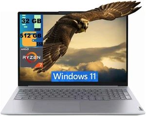 Lenovo ThinkBook 16 Gen 9 Laptop, 16" FHD+ (1920 x 1200) Display, AMD Ryzen 7 250 8 Cores Processor, AMD Radeon Graphics, 32GB DDR5 512GB PCIe SSD, Wi-Fi 7, FR, Windows 11 Lenovo ThinkBook 16 Gen 9 Laptop, 16" FHD+ (1920 x 1200) Display, AMD Ryzen 7 250 8 Cores Processor, AMD Radeon Graphics, 32GB DDR5 512GB PCIe SSD, Wi-Fi 7, FR, Windows 11