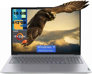 Lenovo ThinkBook 16 Gen 9 Laptop, 16" FHD+ (1920 x 1200) Display, AMD Ryzen 7 250 8 Cores Processor, AMD Radeon Graphics, 16GB DDR5 512GB PCIe SSD, Wi-Fi 7, FR, Windows 11 Pro Lenovo ThinkBook 16 Gen 9 Laptop, 16" FHD+ (1920 x 1200) Display, AMD Ryzen 7 250 8 Cores Processor, AMD Radeon Graphics, 16GB DDR5 512GB PCIe SSD, Wi-Fi 7, FR, Windows 11 Pro