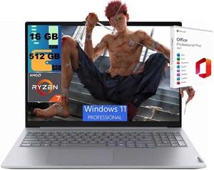 Lenovo ThinkBook 16 Gen 9 Laptop, 16" FHD+ (1920 x 1200) Display, AMD Ryzen 7 250 8 Cores Processor, AMD Radeon Graphics, 16GB DDR5 512GB PCIe SSD, Wi-Fi 7, FR, Windows 11 Pro, Office 2021 License Lenovo ThinkBook 16 Gen 9 Laptop, 16" FHD+ (1920 x 1200) Display, AMD Ryzen 7 250 8 Cores Processor, AMD Radeon Graphics, 16GB DDR5 512GB PCIe SSD, Wi-Fi 7, FR, Windows 11 Pro, Office 2021 License
