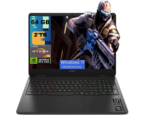 HP OMEN 16 Gaming Laptop, 16" FHD+ (1920 x 1200) 144Hz, AMD Ryzen 9 8940HX 16 cores Processor, NVIDIA GeForce RTX 5060 8GB GDDR7, 64GB DDR5 2TB PCIe SSD, RGB Backlit KB, Wi-Fi 6, Windows 11 Pro HP OMEN 16 Gaming Laptop, 16" FHD+ (1920 x 1200) 144Hz, AMD Ryzen 9 8940HX 16 cores Processor, NVIDIA GeForce RTX 5060 8GB GDDR7, 64GB DDR5 2TB PCIe SSD, RGB Backlit KB, Wi-Fi 6, Windows 11 Pro