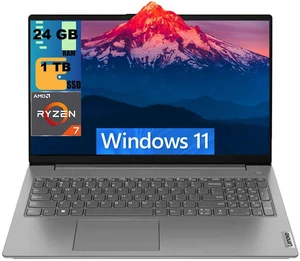 Lenovo V15 Business Laptop, 15.6" FHD (1920x1080) Display, AMD Ryzen 7 170 8 cores Processor, AMD Radeon Graphics, 24GB DDR4 1TB PCIe SSD, Wi-Fi 6, Webcam, Windows 11 Lenovo V15 Business Laptop, 15.6" FHD (1920x1080) Display, AMD Ryzen 7 170 8 cores Processor, AMD Radeon Graphics, 24GB DDR4 1TB PCIe SSD, Wi-Fi 6, Webcam, Windows 11