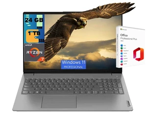 Lenovo V15 Business Laptop, 15.6" FHD (1920x1080) Display, AMD Ryzen 7 170 8 cores Processor, AMD Radeon Graphics, 24GB DDR4 1TB PCIe SSD, Wi-Fi 6, Webcam, Windows 11 Pro, Office 2021 License Lenovo V15 Business Laptop, 15.6" FHD (1920x1080) Display, AMD Ryzen 7 170 8 cores Processor, AMD Radeon Graphics, 24GB DDR4 1TB PCIe SSD, Wi-Fi 6, Webcam, Windows 11 Pro, Office 2021 License