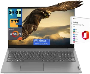 Lenovo V15 Business Laptop, 15.6" FHD (1920x1080) Display, AMD Ryzen 7 170 8 cores Processor, AMD Radeon Graphics, 24GB DDR4 2TB PCIe SSD, Wi-Fi 6, Webcam, Windows 11 Pro, Office 2021 License Lenovo V15 Business Laptop, 15.6" FHD (1920x1080) Display, AMD Ryzen 7 170 8 cores Processor, AMD Radeon Graphics, 24GB DDR4 2TB PCIe SSD, Wi-Fi 6, Webcam, Windows 11 Pro, Office 2021 License