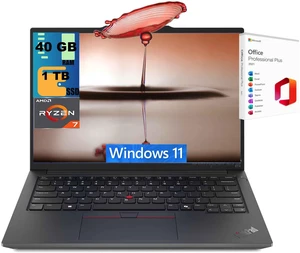 Lenovo ThinkPad E14 Laptop, 14" WUXGA (1920x1200) Display, AMD Ryzen 7 250 8-Cores Processor, AMD Radeon 780M, 40GB DDR4 1TB PCIe SSD, Backlit KB, FR, Windows 11, Office 2021 License Lenovo ThinkPad E14 Laptop, 14" WUXGA (1920x1200) Display, AMD Ryzen 7 250 8-Cores Processor, AMD Radeon 780M, 40GB DDR4 1TB PCIe SSD, Backlit KB, FR, Windows 11, Office 2021 License