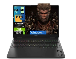 HP OMEN 16 Gaming Laptop, 16" WQXGA 240Hz, AMD Ryzen AI 9 365 10 cores Processor, NVIDIA GeForce RTX 5070 8 GB GDDR7, 64GB DDR5 2TB PCIe SSD, RGB Backlit Wi-Fi 6E, Windows 11 HP OMEN 16 Gaming Laptop, 16" WQXGA 240Hz, AMD Ryzen AI 9 365 10 cores Processor, NVIDIA GeForce RTX 5070 8 GB GDDR7, 64GB DDR5 2TB PCIe SSD, RGB Backlit Wi-Fi 6E, Windows 11