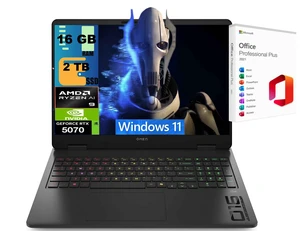 HP OMEN 16 Gaming Laptop, 16" WQXGA 240Hz, AMD Ryzen AI 9 365 10 cores Processor, NVIDIA GeForce RTX 5070 8 GB GDDR7, 16GB DDR5 2TB PCIe SSD, Wi-Fi 6E, Windows 11, Office 2021 License HP OMEN 16 Gaming Laptop, 16" WQXGA 240Hz, AMD Ryzen AI 9 365 10 cores Processor, NVIDIA GeForce RTX 5070 8 GB GDDR7, 16GB DDR5 2TB PCIe SSD, Wi-Fi 6E, Windows 11, Office 2021 License