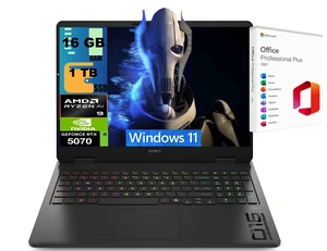 HP OMEN 16 Gaming Laptop, 16" WQXGA 240Hz, AMD Ryzen AI 9 365 10 cores Processor, NVIDIA GeForce RTX 5070 8 GB GDDR7, 16GB DDR5 1TB PCIe SSD, Wi-Fi 6E, Windows 11, Office 2021 License HP OMEN 16 Gaming Laptop, 16" WQXGA 240Hz, AMD Ryzen AI 9 365 10 cores Processor, NVIDIA GeForce RTX 5070 8 GB GDDR7, 16GB DDR5 1TB PCIe SSD, Wi-Fi 6E, Windows 11, Office 2021 License
