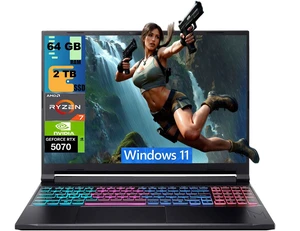 Acer Nitro V 16S Gaming Laptop, 16" WQXGA 180Hz Display, AMD Ryzen 7 260 8 Cores Processor, NVIDIA GeForce RTX 5070 8GB GDDR7 Graphics, 64GB DDR5 2TB PCIe SSD, Backlit KB, Wi-Fi 6, Windows 11 Acer Nitro V 16S Gaming Laptop, 16" WQXGA 180Hz Display, AMD Ryzen 7 260 8 Cores Processor, NVIDIA GeForce RTX 5070 8GB GDDR7 Graphics, 64GB DDR5 2TB PCIe SSD, Backlit KB, Wi-Fi 6, Windows 11