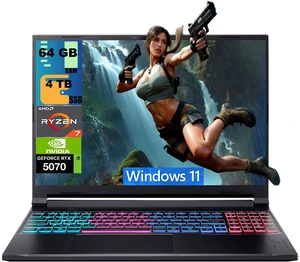 Acer Nitro V 16S Gaming Laptop, 16" WQXGA 180Hz Display, AMD Ryzen 7 260 8 Cores Processor, NVIDIA GeForce RTX 5070 8GB GDDR7 Graphics, 64GB DDR5 4TB PCIe SSD, Backlit KB, Wi-Fi 6, Windows 11 Acer Nitro V 16S Gaming Laptop, 16" WQXGA 180Hz Display, AMD Ryzen 7 260 8 Cores Processor, NVIDIA GeForce RTX 5070 8GB GDDR7 Graphics, 64GB DDR5 4TB PCIe SSD, Backlit KB, Wi-Fi 6, Windows 11