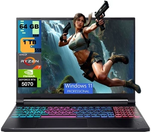Acer Nitro V 16S Gaming Laptop, 16" WQXGA 180Hz Display, AMD Ryzen 7 260 8 Cores Processor, NVIDIA GeForce RTX 5070 8GB GDDR7 Graphics, 64GB DDR5 1TB PCIe SSD, Backlit KB, Wi-Fi 6, Windows 11 Pro Acer Nitro V 16S Gaming Laptop, 16" WQXGA 180Hz Display, AMD Ryzen 7 260 8 Cores Processor, NVIDIA GeForce RTX 5070 8GB GDDR7 Graphics, 64GB DDR5 1TB PCIe SSD, Backlit KB, Wi-Fi 6, Windows 11 Pro