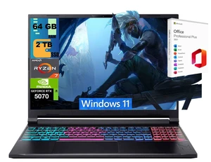 Acer Nitro V 16S Gaming Laptop, 16" WQXGA 180Hz Display, AMD Ryzen 7 260 8 Cores Processor, RTX 5070 8GB GDDR7 Graphics, 64GB DDR5 2TB PCIe SSD, Wi-Fi 6, Windows 11, Office 2021 License Acer Nitro V 16S Gaming Laptop, 16" WQXGA 180Hz Display, AMD Ryzen 7 260 8 Cores Processor, RTX 5070 8GB GDDR7 Graphics, 64GB DDR5 2TB PCIe SSD, Wi-Fi 6, Windows 11, Office 2021 License