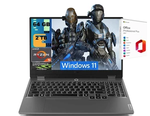 Lenovo LOQ 15 Gaming Laptop, 15.6" 144Hz FHD Display, AMD Ryzen 5 7235HS 4 Cores Processor, RTX 4050 6GB GDDR6, 64GB DDR5 2TB PCIe SSD, Wi-Fi 6, Backlit KB, Windows 11, Office 2021 License Lenovo LOQ 15 Gaming Laptop, 15.6" 144Hz FHD Display, AMD Ryzen 5 7235HS 4 Cores Processor, RTX 4050 6GB GDDR6, 64GB DDR5 2TB PCIe SSD, Wi-Fi 6, Backlit KB, Windows 11, Office 2021 License