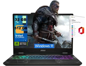 MSI Cyborg 15 Gaming Laptop, 15.6" 144Hz FHD Display, Intel Core 7 240H 10-Core Processor, NVIDIA GeForce RTX 5060 8GB GDDR7, 32GB DDR5 512GB PCIe SSD, Wi-Fi 6E, Windows 11, Office 2021 License MSI Cyborg 15 Gaming Laptop, 15.6" 144Hz FHD Display, Intel Core 7 240H 10-Core Processor, NVIDIA GeForce RTX 5060 8GB GDDR7, 32GB DDR5 512GB PCIe SSD, Wi-Fi 6E, Windows 11, Office 2021 License