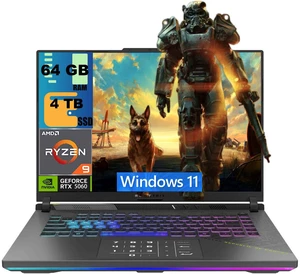 ASUS ROG Strix G16 Gaming Laptop, 16" WUXGA (1920x1200) 165Hz Display, AMD Ryzen 9 9955HX 16 cores Processor, NVIDIA GeForce RTX 5060 8 GB GDDR7, 64GB DDR5 4TB PCIe SSD, Wi-Fi 6E, Windows 11 ASUS ROG Strix G16 Gaming Laptop, 16" WUXGA (1920x1200) 165Hz Display, AMD Ryzen 9 9955HX 16 cores Processor, NVIDIA GeForce RTX 5060 8 GB GDDR7, 64GB DDR5 4TB PCIe SSD, Wi-Fi 6E, Windows 11