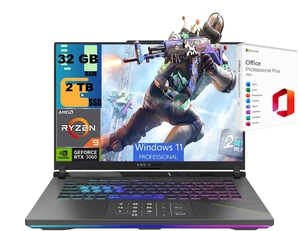 ASUS ROG Strix G16 Gaming Laptop, 16" WUXGA 165Hz Display, AMD Ryzen 9 9955HX 16 cores Processor, NVIDIA GeForce RTX 5060 8 GB GDDR7, 32GB DDR5 2TB PCIe SSD, Windows 11 Pro, Office 2021 License ASUS ROG Strix G16 Gaming Laptop, 16" WUXGA 165Hz Display, AMD Ryzen 9 9955HX 16 cores Processor, NVIDIA GeForce RTX 5060 8 GB GDDR7, 32GB DDR5 2TB PCIe SSD, Windows 11 Pro, Office 2021 License