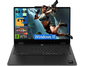 Lenovo LOQ 15 Gaming Laptop, 15.6" FHD 144Hz, AMD 8-core Ryzen 7 170 Processor, NVIDIA GeForce RTX 5050 8GB GDDR7, 64GB DDR5 4TB PCIe SSD, Wi-Fi 6 + Bluetooth 5.2, Backlit KB, Windows 11 Lenovo LOQ 15 Gaming Laptop, 15.6" FHD 144Hz, AMD 8-core Ryzen 7 170 Processor, NVIDIA GeForce RTX 5050 8GB GDDR7, 64GB DDR5 4TB PCIe SSD, Wi-Fi 6 + Bluetooth 5.2, Backlit KB, Windows 11