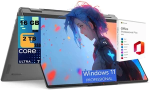 Lenovo Yoga 7i 2-in-1 16 Laptop, 16" WUXGA Touchscreen, Intel Core Ultra 7 256V 8 cores Processor, Intel Arc 140V Graphics, 16GB DDR5 2TB PCIe SSD, FP Reader, Windows 11 Pro, Office 2021 License Lenovo Yoga 7i 2-in-1 16 Laptop, 16" WUXGA Touchscreen, Intel Core Ultra 7 256V 8 cores Processor, Intel Arc 140V Graphics, 16GB DDR5 2TB PCIe SSD, FP Reader, Windows 11 Pro, Office 2021 License