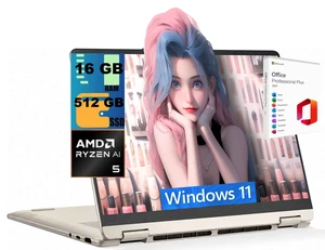 Lenovo Yoga 7 2-in-1 Laptop, 14" WUXGA (1920x1200) Touchscreen, AMD Ryzen AI 5 430 4 cores Processor, AMD Radeon 840M Graphics, 16GB DDR5 512GB PCIe SSD, Wi-Fi 7, Windows 11, Office 2021 License Lenovo Yoga 7 2-in-1 Laptop, 14" WUXGA (1920x1200) Touchscreen, AMD Ryzen AI 5 430 4 cores Processor, AMD Radeon 840M Graphics, 16GB DDR5 512GB PCIe SSD, Wi-Fi 7, Windows 11, Office 2021 License