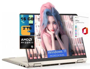 Lenovo Yoga 7 2-in-1 Laptop, 14" WUXGA (1920x1200) Touchscreen, AMD Ryzen AI 5 430 4 cores Processor, AMD Radeon 840M Graphics, 16GB DDR5 2TB PCIe SSD, Wi-Fi 7, Windows 11 Pro, Office 2021 License Lenovo Yoga 7 2-in-1 Laptop, 14" WUXGA (1920x1200) Touchscreen, AMD Ryzen AI 5 430 4 cores Processor, AMD Radeon 840M Graphics, 16GB DDR5 2TB PCIe SSD, Wi-Fi 7, Windows 11 Pro, Office 2021 License