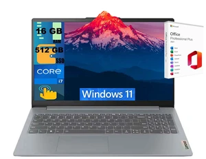 Lenovo IdeaPad 15 Laptop, 15.6" FHD Touchscreen, Intel Core i7-1355U 10-Core Processor, Intel Iris Xe Graphics, 16GB DDR5 512GB PCIe SSD, Wi-Fi 6, Backlit KB, Windows 11, Office 2021 License Lenovo IdeaPad 15 Laptop, 15.6" FHD Touchscreen, Intel Core i7-1355U 10-Core Processor, Intel Iris Xe Graphics, 16GB DDR5 512GB PCIe SSD, Wi-Fi 6, Backlit KB, Windows 11, Office 2021 License