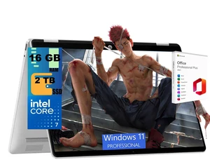 HP OmniBook 5 Flip 2-in-1 14 Laptop, 14" FHD+ Touchscreen, Intel Core 7 150U Processor, Intel Graphics, 16GB DDR5 2TB PCIe SSD, Backlit Keyboard, Wi-Fi 6E, Windows 11 Pro, Office 2021 License HP OmniBook 5 Flip 2-in-1 14 Laptop, 14" FHD+ Touchscreen, Intel Core 7 150U Processor, Intel Graphics, 16GB DDR5 2TB PCIe SSD, Backlit Keyboard, Wi-Fi 6E, Windows 11 Pro, Office 2021 License