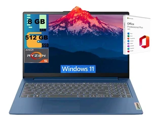 Lenovo IdeaPad Slim 3 15 Laptop, 15.6" FHD(1920 x 1080) Display, AMD Ryzen 5 40 4-Core processor, AMD Radeon 610M Graphics, 8GB DDR5 512GB PCIe SSD, Wi-Fi, Windows 11, Office 2021 License Lenovo IdeaPad Slim 3 15 Laptop, 15.6" FHD(1920 x 1080) Display, AMD Ryzen 5 40 4-Core processor, AMD Radeon 610M Graphics, 8GB DDR5 512GB PCIe SSD, Wi-Fi, Windows 11, Office 2021 License
