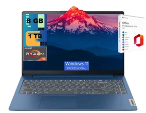Lenovo IdeaPad Slim 3 15 Laptop, 15.6" FHD(1920 x 1080) Display, AMD Ryzen 5 40 4-Core processor, AMD Radeon 610M Graphics, 8GB DDR5 1TB PCIe SSD, Wi-Fi, Windows 11 Pro, Office 2021 License Lenovo IdeaPad Slim 3 15 Laptop, 15.6" FHD(1920 x 1080) Display, AMD Ryzen 5 40 4-Core processor, AMD Radeon 610M Graphics, 8GB DDR5 1TB PCIe SSD, Wi-Fi, Windows 11 Pro, Office 2021 License
