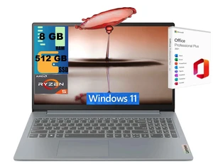 Lenovo IdeaPad Slim 3 15 Laptop, 15.6" FHD Touchscreen, AMD Ryzen 5 7520U 4-core Processor, AMD Radeon 610M, 8GB DDR5 512GB PCIe SSD, Wi-Fi & Bluetooth, Windows 11, Office 2021 License Lenovo IdeaPad Slim 3 15 Laptop, 15.6" FHD Touchscreen, AMD Ryzen 5 7520U 4-core Processor, AMD Radeon 610M, 8GB DDR5 512GB PCIe SSD, Wi-Fi & Bluetooth, Windows 11, Office 2021 License