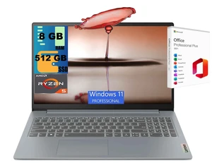 Lenovo IdeaPad Slim 3 15 Laptop, 15.6" FHD Touchscreen, AMD Ryzen 5 7520U 4-core Processor, AMD Radeon 610M, 8GB DDR5 512GB PCIe SSD, Wi-Fi & Bluetooth, Windows 11 Pro, Office 2021 License Lenovo IdeaPad Slim 3 15 Laptop, 15.6" FHD Touchscreen, AMD Ryzen 5 7520U 4-core Processor, AMD Radeon 610M, 8GB DDR5 512GB PCIe SSD, Wi-Fi & Bluetooth, Windows 11 Pro, Office 2021 License