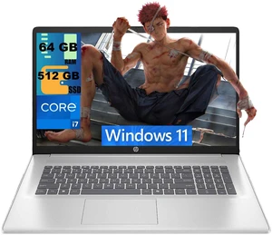 HP 17 Business Laptop, 17.3" FHD (1920 x 1080) Display, Intel Core i7-1355U 10 cores Processor, Intel Iris Xe Graphics, 64GB DDR4 512GB PCIe SSD, Wi-Fi 6, Windows 11 HP 17 Business Laptop, 17.3" FHD (1920 x 1080) Display, Intel Core i7-1355U 10 cores Processor, Intel Iris Xe Graphics, 64GB DDR4 512GB PCIe SSD, Wi-Fi 6, Windows 11