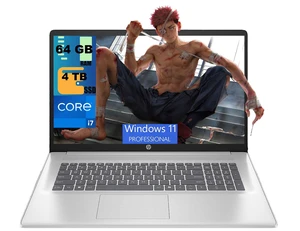 HP 17 Business Laptop, 17.3" FHD (1920 x 1080) Display, Intel Core i7-1355U 10 cores Processor, Intel Iris Xe Graphics, 64GB DDR4 4TB PCIe SSD, Wi-Fi 6, Windows 11 Pro HP 17 Business Laptop, 17.3" FHD (1920 x 1080) Display, Intel Core i7-1355U 10 cores Processor, Intel Iris Xe Graphics, 64GB DDR4 4TB PCIe SSD, Wi-Fi 6, Windows 11 Pro