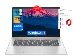 HP 17 Business Laptop, 17.3" FHD (1920 x 1080) Display, Intel Core i7-1355U 10 cores Processor, Intel Iris Xe Graphics, 32GB DDR4 2TB PCIe SSD, Wi-Fi 6, Windows 11, Office 2021 License HP 17 Business Laptop, 17.3" FHD (1920 x 1080) Display, Intel Core i7-1355U 10 cores Processor, Intel Iris Xe Graphics, 32GB DDR4 2TB PCIe SSD, Wi-Fi 6, Windows 11, Office 2021 License