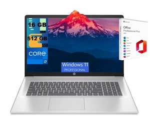 HP 17 Business Laptop, 17.3" FHD (1920 x 1080) Display, Intel Core i7-1355U 10 cores Processor, Intel Iris Xe Graphics, 16GB DDR4 512GB PCIe SSD, Wi-Fi 6, Windows 11 Pro, Office 2021 License HP 17 Business Laptop, 17.3" FHD (1920 x 1080) Display, Intel Core i7-1355U 10 cores Processor, Intel Iris Xe Graphics, 16GB DDR4 512GB PCIe SSD, Wi-Fi 6, Windows 11 Pro, Office 2021 License