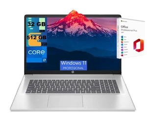 HP 17 Business Laptop, 17.3" FHD (1920 x 1080) Display, Intel Core i7-1355U 10 cores Processor, Intel Iris Xe Graphics, 32GB DDR4 512GB PCIe SSD, Wi-Fi 6, Windows 11 Pro, Office 2021 License HP 17 Business Laptop, 17.3" FHD (1920 x 1080) Display, Intel Core i7-1355U 10 cores Processor, Intel Iris Xe Graphics, 32GB DDR4 512GB PCIe SSD, Wi-Fi 6, Windows 11 Pro, Office 2021 License
