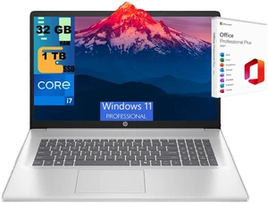 HP 17 Business Laptop, 17.3" FHD (1920 x 1080) Display, Intel Core i7-1355U 10 cores Processor, Intel Iris Xe Graphics, 32GB DDR4 1TB PCIe SSD, Wi-Fi 6, Windows 11 Pro, Office 2021 License HP 17 Business Laptop, 17.3" FHD (1920 x 1080) Display, Intel Core i7-1355U 10 cores Processor, Intel Iris Xe Graphics, 32GB DDR4 1TB PCIe SSD, Wi-Fi 6, Windows 11 Pro, Office 2021 License