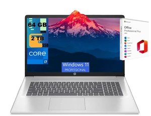 HP 17 Business Laptop, 17.3" FHD (1920 x 1080) Display, Intel Core i7-1355U 10 cores Processor, Intel Iris Xe Graphics, 64GB DDR4 2TB PCIe SSD, Wi-Fi 6, Windows 11 Pro, Office 2021 License HP 17 Business Laptop, 17.3" FHD (1920 x 1080) Display, Intel Core i7-1355U 10 cores Processor, Intel Iris Xe Graphics, 64GB DDR4 2TB PCIe SSD, Wi-Fi 6, Windows 11 Pro, Office 2021 License