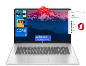 HP 17 Business Laptop, 17.3" FHD (1920 x 1080) Display, Intel Core i7-1355U 10 cores Processor, Intel Iris Xe Graphics, 64GB DDR4 4TB PCIe SSD, Wi-Fi 6, Windows 11 Pro, Office 2021 License HP 17 Business Laptop, 17.3" FHD (1920 x 1080) Display, Intel Core i7-1355U 10 cores Processor, Intel Iris Xe Graphics, 64GB DDR4 4TB PCIe SSD, Wi-Fi 6, Windows 11 Pro, Office 2021 License