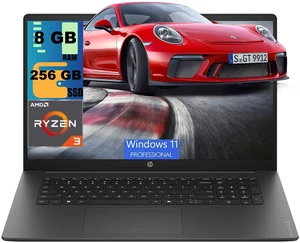 HP OmniBook 3 17 Laptop, 17.3" FHD (1920 x 1080) Display, AMD Ryzen 3 30 4 Cores Processor, AMD Radeon 610M Graphics, 8GB DDR5 256GB PCIe SSD, WiFi 6, Bluetooth 5.4, Windows 11 Pro HP OmniBook 3 17 Laptop, 17.3" FHD (1920 x 1080) Display, AMD Ryzen 3 30 4 Cores Processor, AMD Radeon 610M Graphics, 8GB DDR5 256GB PCIe SSD, WiFi 6, Bluetooth 5.4, Windows 11 Pro