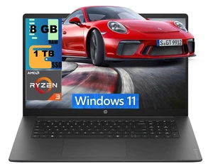 HP OmniBook 3 17 Laptop, 17.3" FHD (1920 x 1080) Display, AMD Ryzen 3 30 4 Cores Processor, AMD Radeon 610M Graphics, 8GB DDR5 1TB PCIe SSD, WiFi 6, Bluetooth 5.4, Windows 11 Home HP OmniBook 3 17 Laptop, 17.3" FHD (1920 x 1080) Display, AMD Ryzen 3 30 4 Cores Processor, AMD Radeon 610M Graphics, 8GB DDR5 1TB PCIe SSD, WiFi 6, Bluetooth 5.4, Windows 11 Home