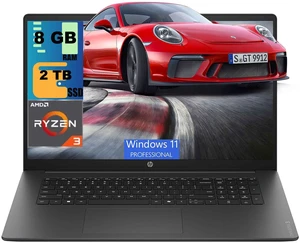 HP OmniBook 3 17 Laptop, 17.3" FHD (1920 x 1080) Display, AMD Ryzen 3 30 4 Cores Processor, AMD Radeon 610M Graphics, 8GB DDR5 2TB PCIe SSD, WiFi 6, Bluetooth 5.4, Windows 11 Pro HP OmniBook 3 17 Laptop, 17.3" FHD (1920 x 1080) Display, AMD Ryzen 3 30 4 Cores Processor, AMD Radeon 610M Graphics, 8GB DDR5 2TB PCIe SSD, WiFi 6, Bluetooth 5.4, Windows 11 Pro
