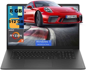 HP OmniBook 3 17 Laptop, 17.3" FHD (1920 x 1080) Display, AMD Ryzen 3 30 4 Cores Processor, AMD Radeon 610M Graphics, 8GB DDR5 512GB PCIe SSD, WiFi 6, Bluetooth 5.4, Windows 11 Pro HP OmniBook 3 17 Laptop, 17.3" FHD (1920 x 1080) Display, AMD Ryzen 3 30 4 Cores Processor, AMD Radeon 610M Graphics, 8GB DDR5 512GB PCIe SSD, WiFi 6, Bluetooth 5.4, Windows 11 Pro