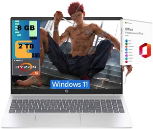 HP OmniBook 5 16 Laptop, 16" WUXGA (1920x1200) Display, AMD Ryzen 5 8540U Hexa-Core Processor, AMD Radeon 740M Graphics, 8GB DDR5 2TB PCIe SSD, Wi-Fi 6E, Windows 11 Home, Office 2021 License HP OmniBook 5 16 Laptop, 16" WUXGA (1920x1200) Display, AMD Ryzen 5 8540U Hexa-Core Processor, AMD Radeon 740M Graphics, 8GB DDR5 2TB PCIe SSD, Wi-Fi 6E, Windows 11 Home, Office 2021 License