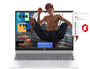 HP OmniBook 5 16 Laptop, 16" WUXGA (1920x1200) Display, AMD Ryzen 5 8540U Hexa-Core Processor, AMD Radeon 740M Graphics, 8GB DDR5 1TB PCIe SSD, Wi-Fi 6E, Windows 11 Pro, Office 2021 License HP OmniBook 5 16 Laptop, 16" WUXGA (1920x1200) Display, AMD Ryzen 5 8540U Hexa-Core Processor, AMD Radeon 740M Graphics, 8GB DDR5 1TB PCIe SSD, Wi-Fi 6E, Windows 11 Pro, Office 2021 License