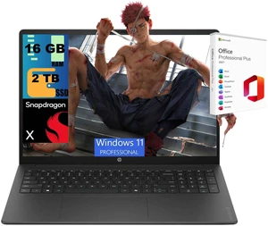 HP OmniBook 3 16 Laptop, 16" WUXGA Display, Snapdragon X X1-26-100 8 cores processor, Qualcomm Adreno, 16GB DDR5 2TB PCIe SSD, Backlit KB, Windows 11 Pro, Office 2021 License HP OmniBook 3 16 Laptop, 16" WUXGA Display, Snapdragon X X1-26-100 8 cores processor, Qualcomm Adreno, 16GB DDR5 2TB PCIe SSD, Backlit KB, Windows 11 Pro, Office 2021 License