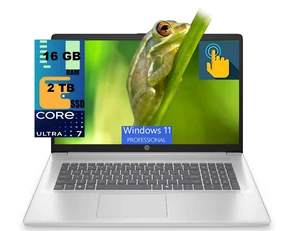 HP 17 Business Laptop, 17.3" HD+ Touchscreen, Intel Core Ultra 7 255U 12 cores processor, Intel Graphics, 16GB DDR5  2TB PCIe SSD, Backlit Keyboard, Wi-Fi 6, Windows 11 Pro