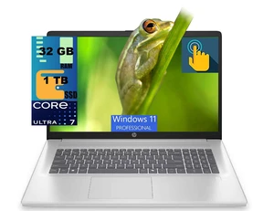 HP 17 Business Laptop, 17.3" HD+ Touchscreen, Intel Core Ultra 7 255U 12 cores processor, Intel Graphics, 32GB DDR5  1TB PCIe SSD, Backlit Keyboard, Wi-Fi 6, Windows 11 Pro