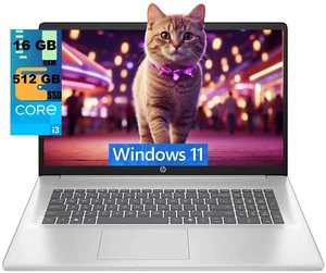HP 17 Business Laptop, 17.3" HD+ (1600*900) Display, Intel Core i3 N305 8 cores Processor, Intel UHD Graphics, 16GB DDR4  512GB PCIe SSD, Wi-Fi 6 and Bluetooth 5.0, Windows 11